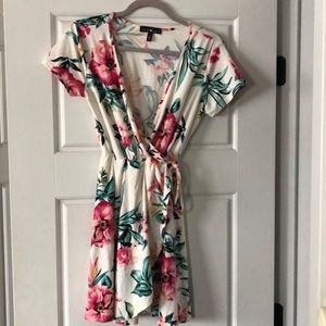 floral wrap dress
